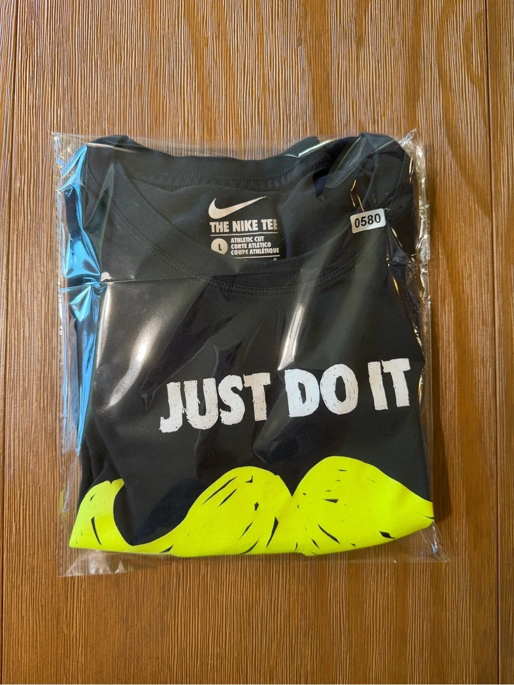 Nike Black Short Sleeve Tee with Neon Yellow Mustache Graphic